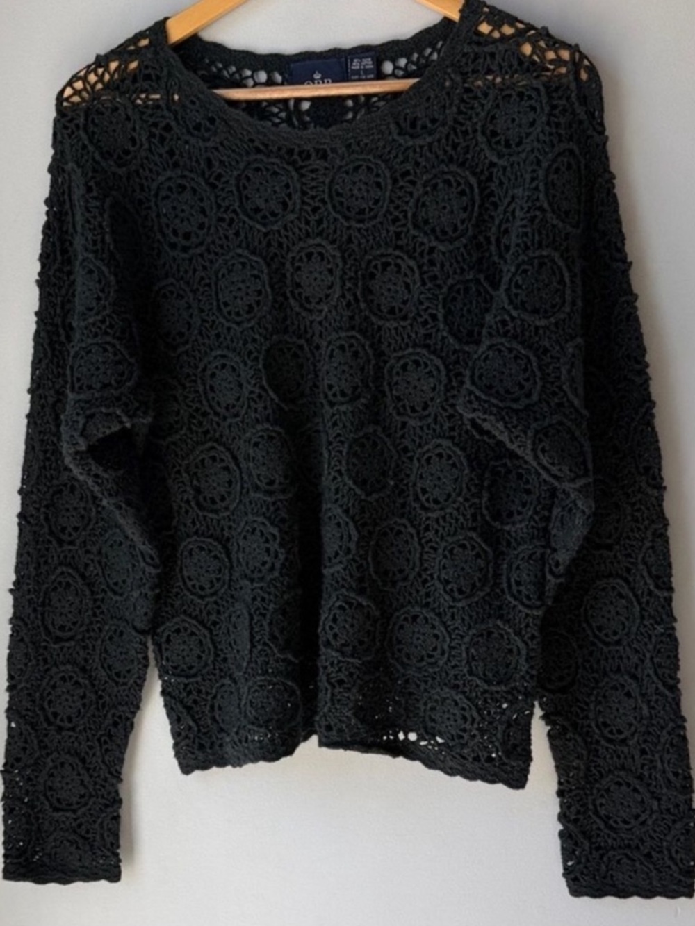Vintage 90s Y2K OBR Ethereal Cottage Crochet Knit Sweater